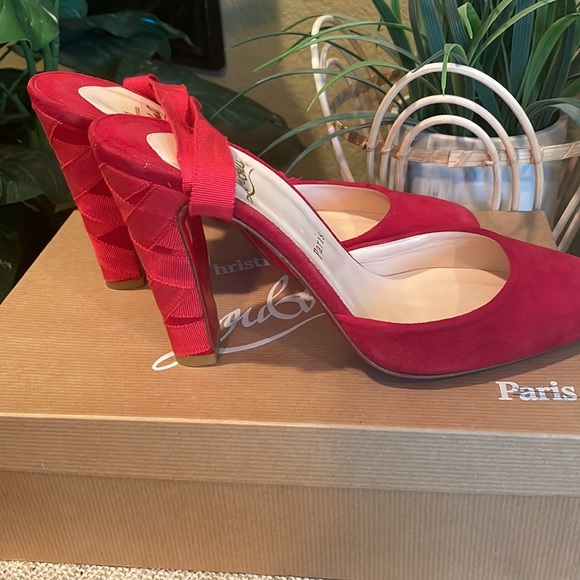 SALE TODAY Christian louboutin Red Ballerina heels size 38.5 woman’s 7-8 - Picture 7 of 7